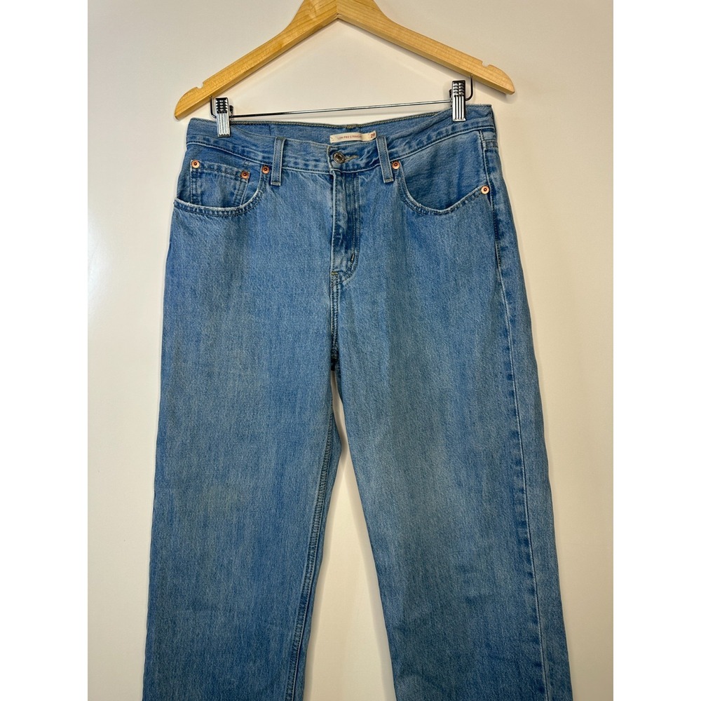 Levi's Low Pro Straight Jeans Women's Size 29 Light Wash Blue Denim Relaxed EUC - Picture 3 of 14